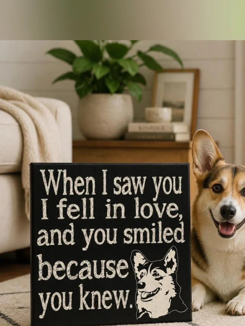 Canvas Love Quote Dog Puppy 10X10  Wall Decor
